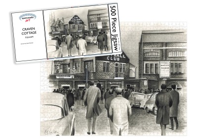 Fulham FC Craven Cottage 'Going to the Match' Study 2 Stadium Art Jigsaw Puzzle